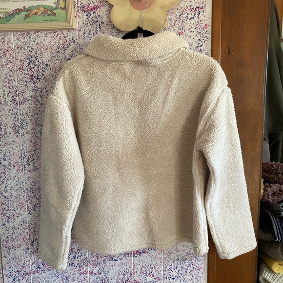 Ralph Lauren Cream Teddy Quarter Zip Sweatshirt - Picture 3 of 7
